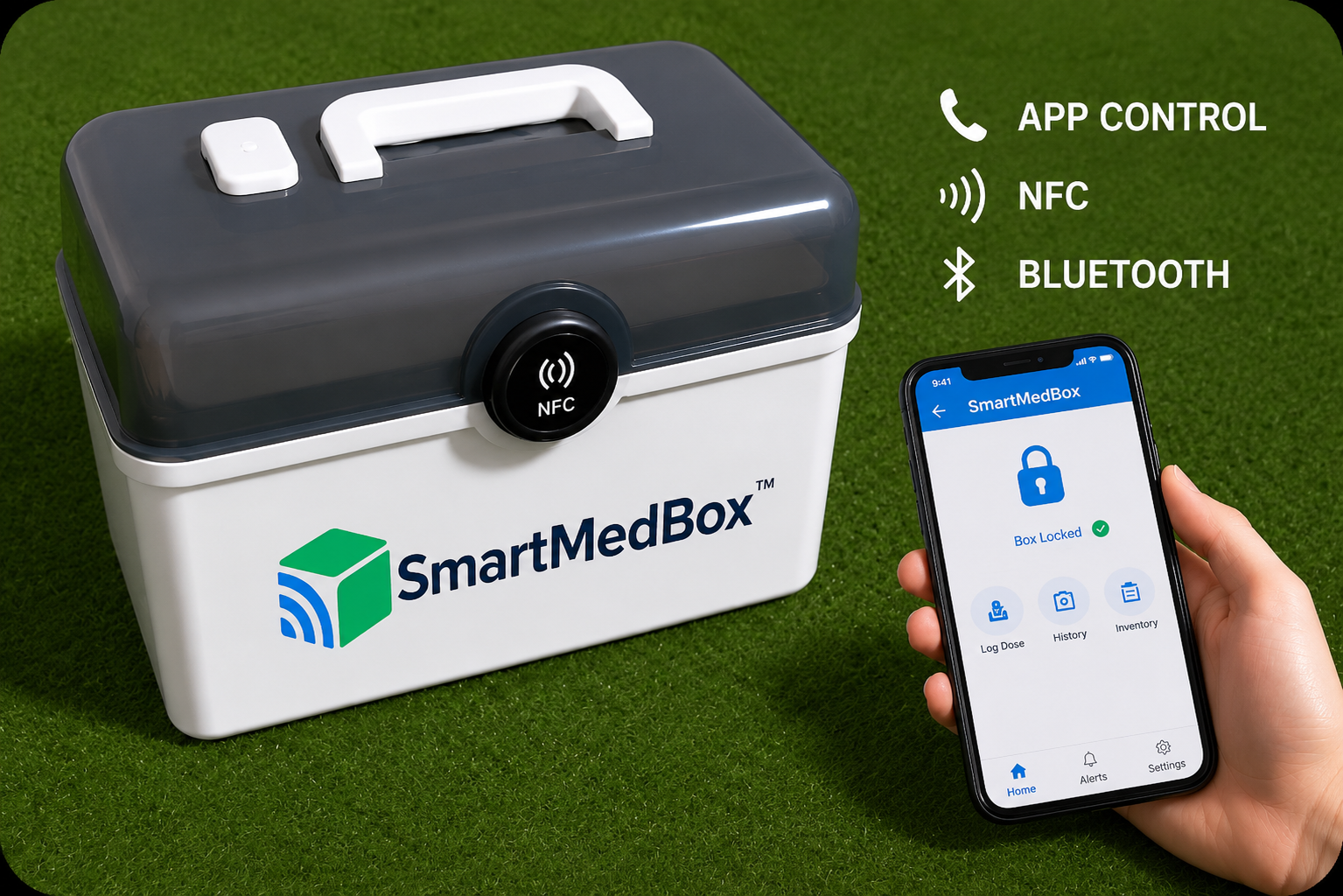 SmartBox product and app mockup